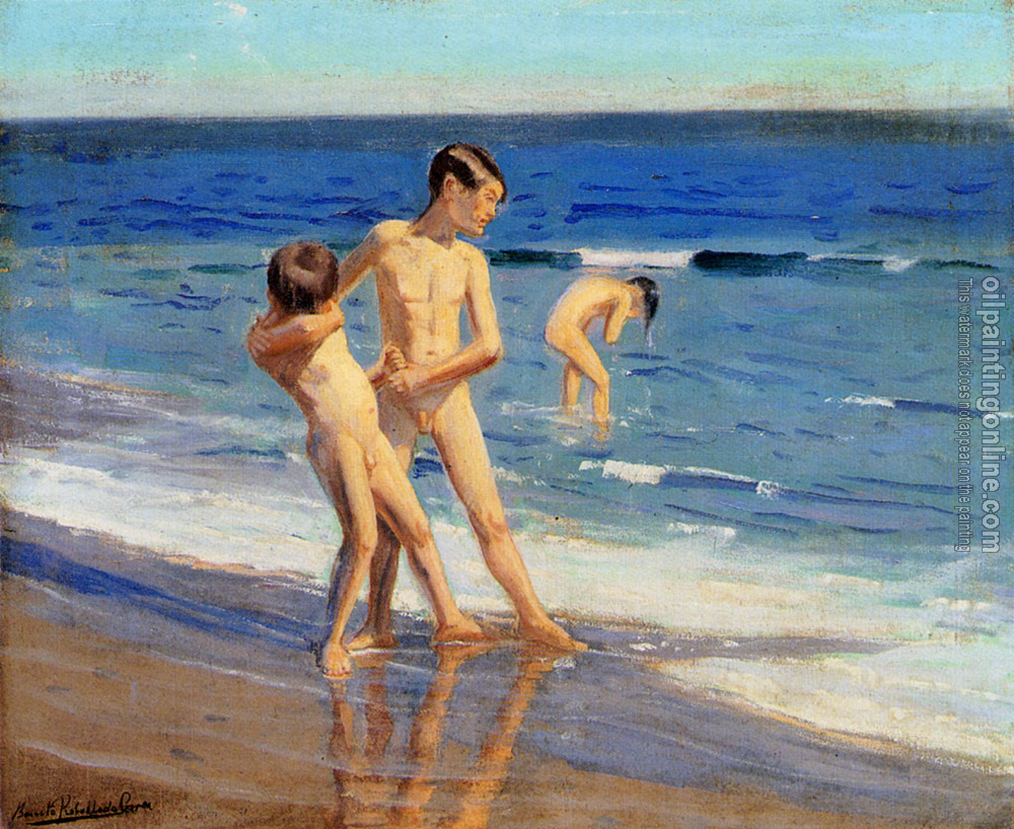 Benito Rebolledo Correa - Boys At The Beach